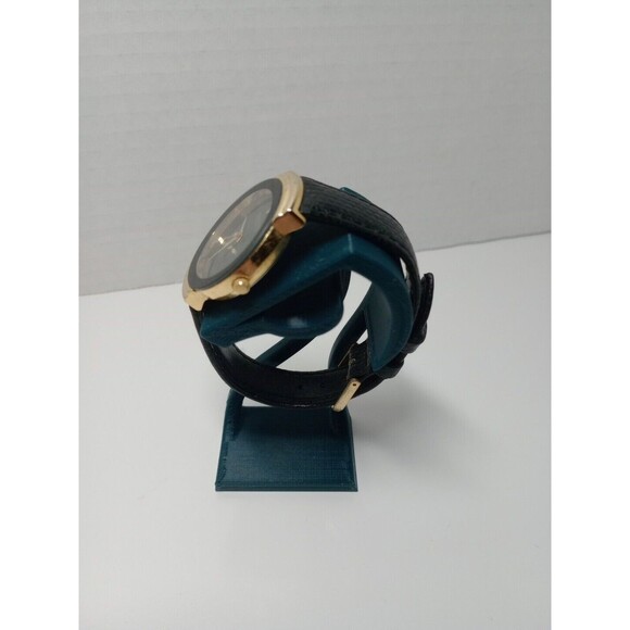 Manhattan by Croton Diamond Black Leather Band Quartz Analog Women's Watch - Picture 3 of 8